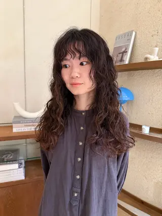 ロング パーマ 松尾/パーマ/堀江 心斎橋/なんばのヘアスタイル