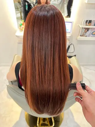 ロング RIKI/ 曲がる縮毛矯正のヘアスタイル