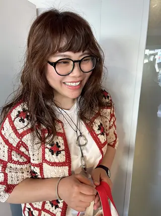 セミロング パーマ 透明感カラー 暖色shihoのヘアスタイル