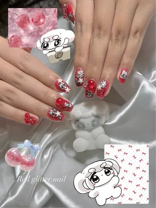 ネイル tsuki🎀ワンホ ン🍒ガーリー🪄のネイルデザイン