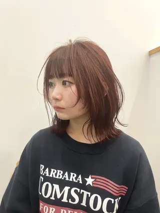 ミディアム カラー ベージュ⟡˖ブリーチ ˖ ࣪⊹あずきのヘアスタイル