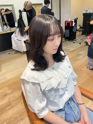 ミディアム カラー SINCE【シンス】所属・Hika.ハイトーン 髪質改善🩵ᩚ🫧のヘアスタイル