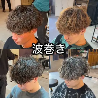 ショート パーマ メンズ 韓国ヘア/シャドウ パーマ大久保🇰🇷のヘアスタイル