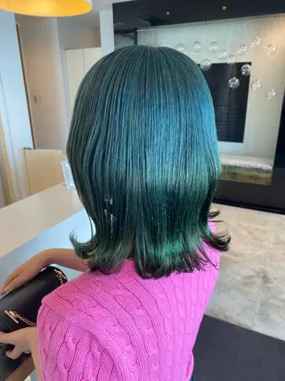 ミディアム カラー ホリイ ハルカのヘアスタイル