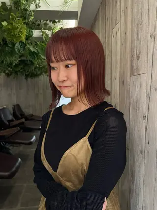 ショート カラー ヘアアレンジ あおい 🍒暖色カラーのヘアスタイル
