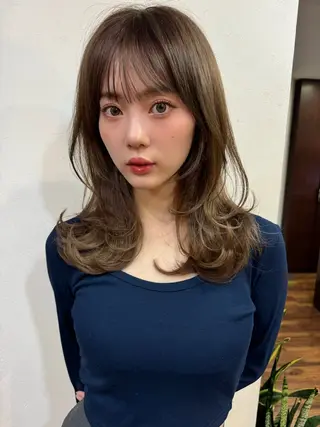 セミロング カラー 似合わせレイヤー 🇰🇷荒木洋文のヘアスタイル