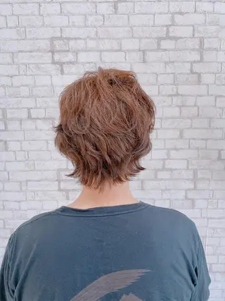 ショート カラー パーマ ヘアアレンジ メンズ ブリーチなし艶カラー 東家のヘアスタイル