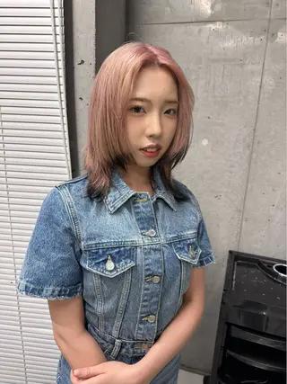 セミロング カラー ハイトーン/ボブ /HBL/AYUNAのヘアスタイル