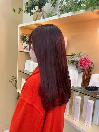 ロング カラー パーマ ヘアアレンジ 山下 とよかのヘアスタイル