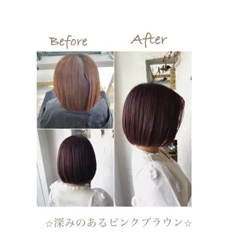 ショート カラー パーマ 美容室 ソンリエのヘアスタイル