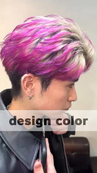 メンズ ブリーチ/デザインカ ラー/村松愛翔のヘアスタイル