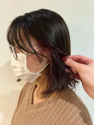 カラー 長田 唯のヘアスタイル