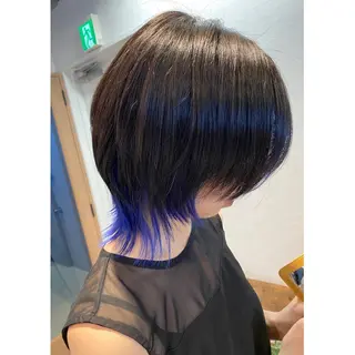 ミディアム カラー ヘアアレンジ 小國 綾かのヘアスタイル