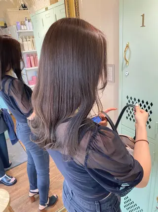 セミロング カラー 透明感カラー/韓国 ヘア🩶yuri🩵のヘアスタイル