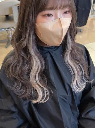 セミロング カラー ヘアアレンジ SALOWIN天神大名店所属・羽エクステ/スリム タッキ/kodaiのヘアスタイル