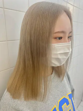 セミロング aoi ♡グレージュ ・ベージュカラーのヘアスタイル