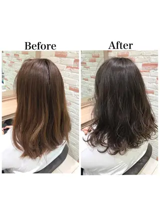 セミロング 新宿 木下拓哉のヘアスタイル