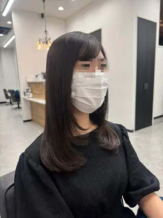 ロング カラー 𝘀𝗮𝗲/柏の葉 / パーマモデルのヘアスタイル