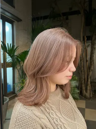 ミディアム カラー コテ巻き風パーマ🌀 カラー/Asukaのヘアスタイル