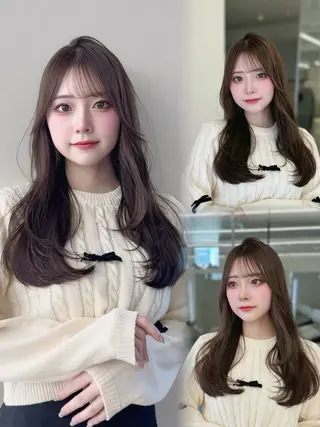 ロング カラー COA GINZA 空也/前髪/顔まわりのヘアスタイル