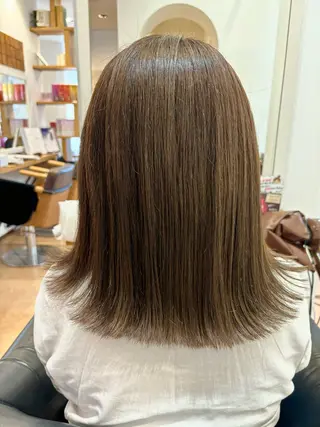 ミディアム カラー 秋山知穂🌸縮毛矯正 ショートお任せ🌸のヘアスタイル