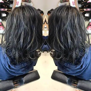 ミディアム カラー 大久保 隆蔵のヘアスタイル