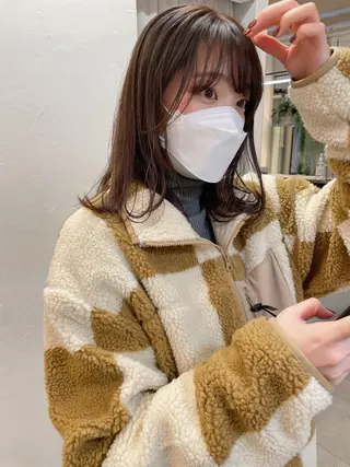 セミロング 小顔レイヤー×コンパ クトボブ/林隆平のヘアスタイル