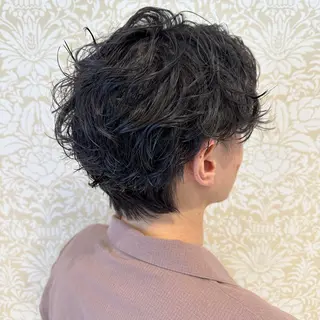 ショート パーマ メンズ 暖色系カラー🍊 オオネヨシナリのヘアスタイル
