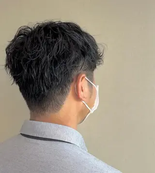 パーマ 堀結香/顔まわり レイヤー/蒲生四丁目のヘアスタイル