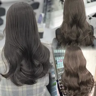 ロング カラー 赤み消し韓国ヘア レイヤー縮毛🤍渡邉のヘアスタイル