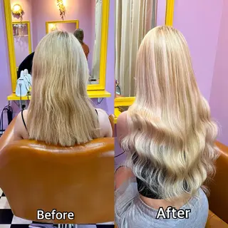 ロング シール＋ちび編み込み エクステ梅田🐨のヘアスタイル