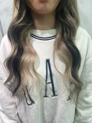 ロング ヘアアレンジ ハイトーンカラーエク ステ🌺RENA🌺のヘアスタイル