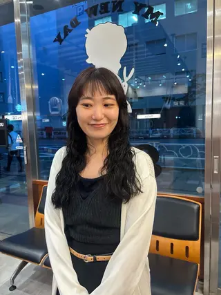 ロング パーマ カラー SASAnagano 堀内未梨のヘアスタイル