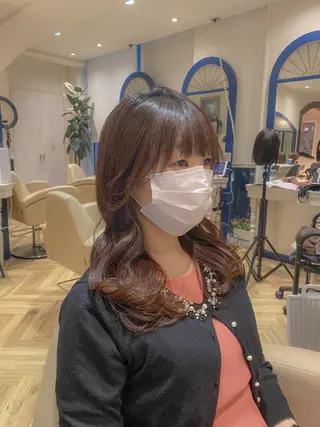 セミロング ボブ/縮毛矯正 髪質改善/もえるのヘアスタイル