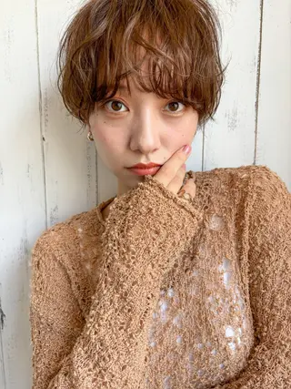 ショート カラー パーマ .iyu所属・吉祥寺ショート×小顔 🍋宮本大輔🍋のヘアスタイル