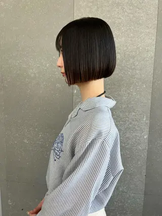 ショート カラー ボブ×縮毛矯正× 髪質改善/三ツ木一生のヘアスタイル