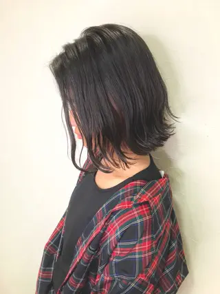 ミディアム カラー 髪質改善✨透明感カラ ー🌈シエルブルーのヘアスタイル