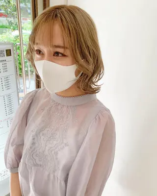 ミディアム 似合わせカットカラー ♡佐藤捺美のヘアスタイル
