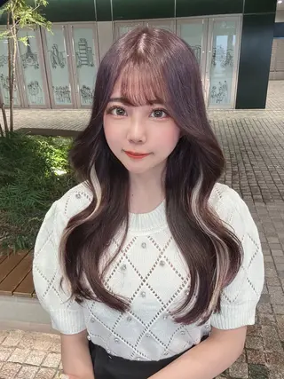 ロング カラー 顔周り似合わせ・巻け るレイヤー水谷航大のヘアスタイル