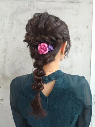 セミロング ヘアアレンジ ヘアアレンジ/透明感 カラー/AKARIのヘアスタイル