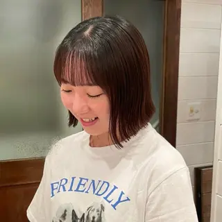 ショート ボブ/縮毛矯正/レイ ヤー♡Natsukiのヘアスタイル