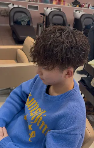 ショート カラー パーマ メンズ キッズ 【メンズパーマ特化】 壱岐祥一朗のヘアスタイル