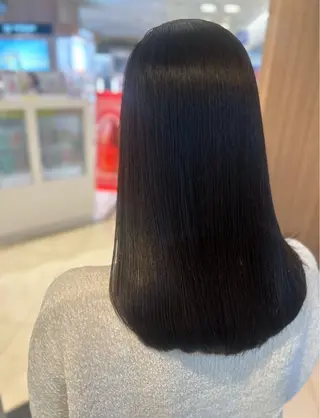 ミディアム パーマ 艶質改善/縮毛矯正 ササキナツミのヘアスタイル