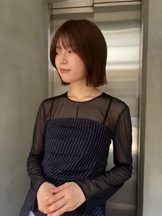 ショート saki‪🌱‬♡ /透明感カラーのヘアスタイル