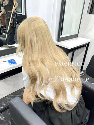 ロング カラー エクステ🩵ブリーチ 韓国ヘア🩵KAEのヘアスタイル