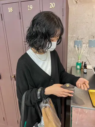 ミディアム カラー パーマ 水野 雪 /パーマ/暖色カラーのヘアスタイル