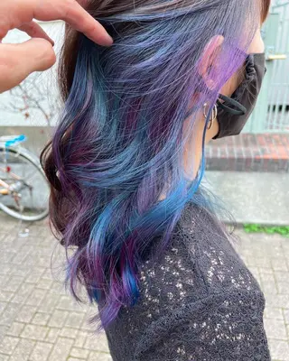 セミロング カラー 原宿サロン代表 デザインカラー伊藤卓のヘアスタイル