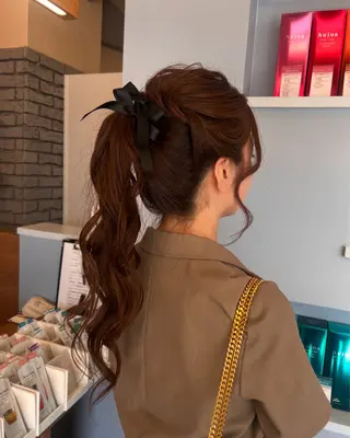 ヘアアレンジ 🫧ケアブリーチ🫧 ✨艶カラーのヘアスタイル