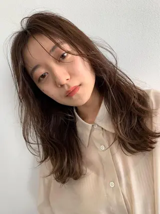 セミロング カラー 🎀暖色カラー🎀 おかだみほのヘアスタイル