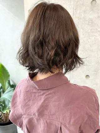 ショート パーマ とうい/くせ毛/ ショート/丸みボブのヘアスタイル